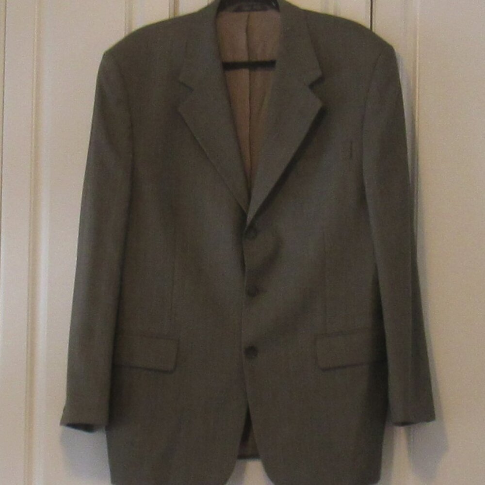 Bill Blass Dark Gray Men's Suit Jacket, Size 42R, 100% Wool, Fully Lined P225